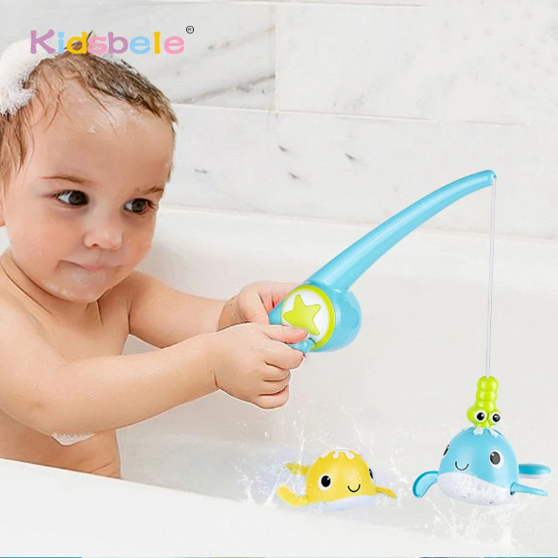 Bath Toys Fishing Games Magnetic Pool Fun Time Bathtub Toys For Toddlers Kids Whales Water Table Tub Gifts