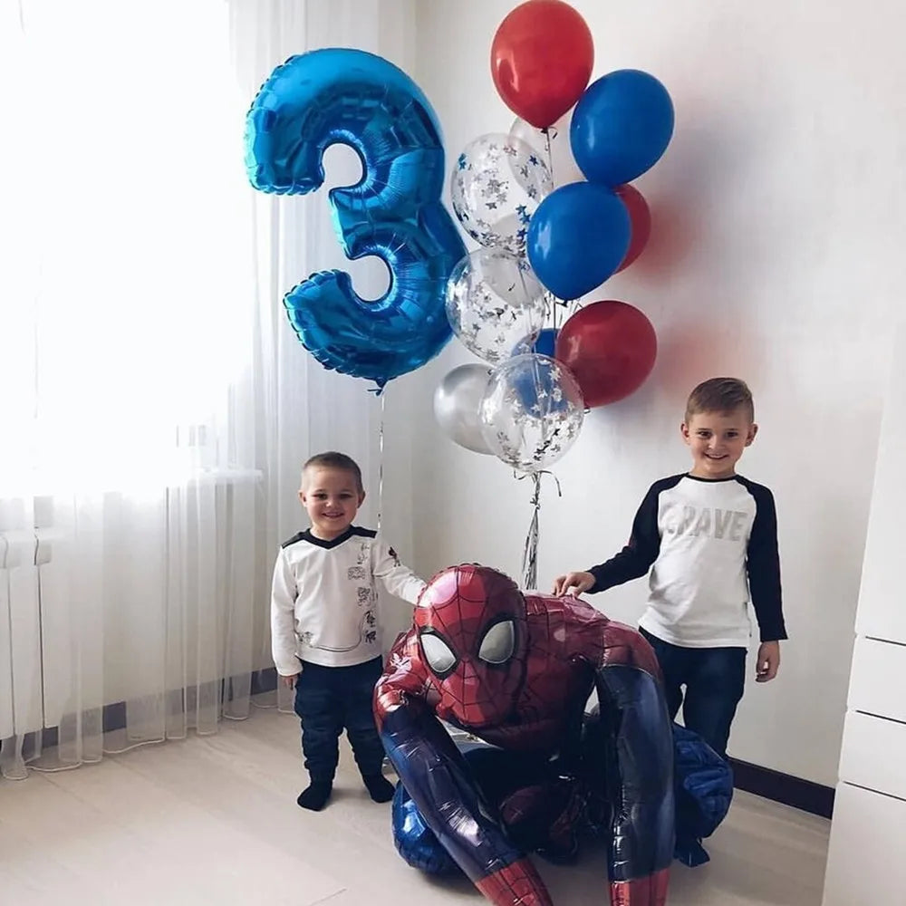 Big 3D Spiderman Iron Man Hero Aluminum Foil Balloons Birthday Party Decorations Kids Cartoon Baby Shower Supplies Gift Globos