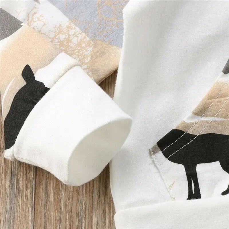 Citgeett Spring Christmas Newborn Infant Baby Boys Girls Hooded Tops Pants Leggings Outfits Autumn Xmas Fall Clothes Set