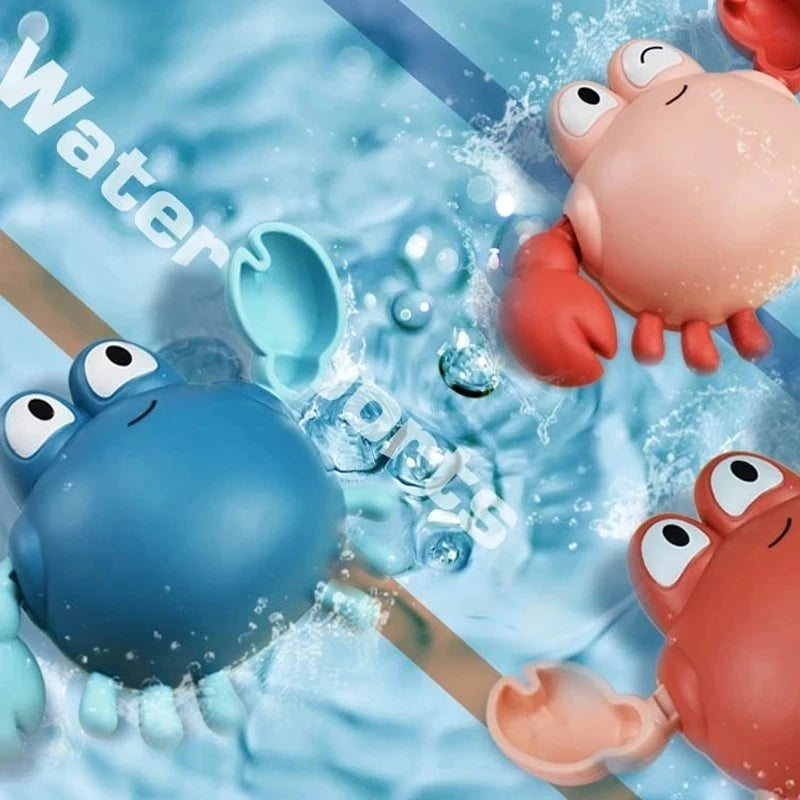 New Baby Water Toy Swimming Pool Cartoon Animal Bathing Ducks Crab Wound-up Chain Clockwork Bath Toys for Infant Toddler Gift