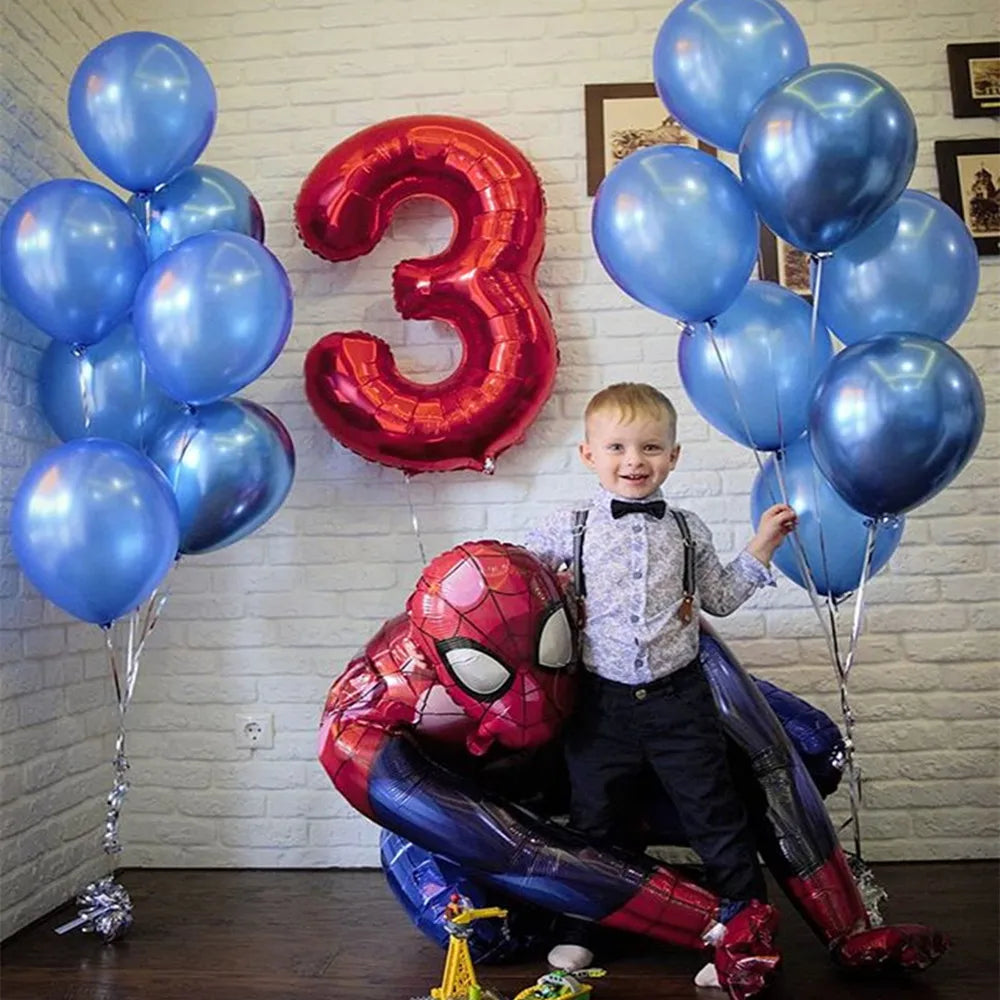 Big 3D Spiderman Iron Man Hero Aluminum Foil Balloons Birthday Party Decorations Kids Cartoon Baby Shower Supplies Gift Globos