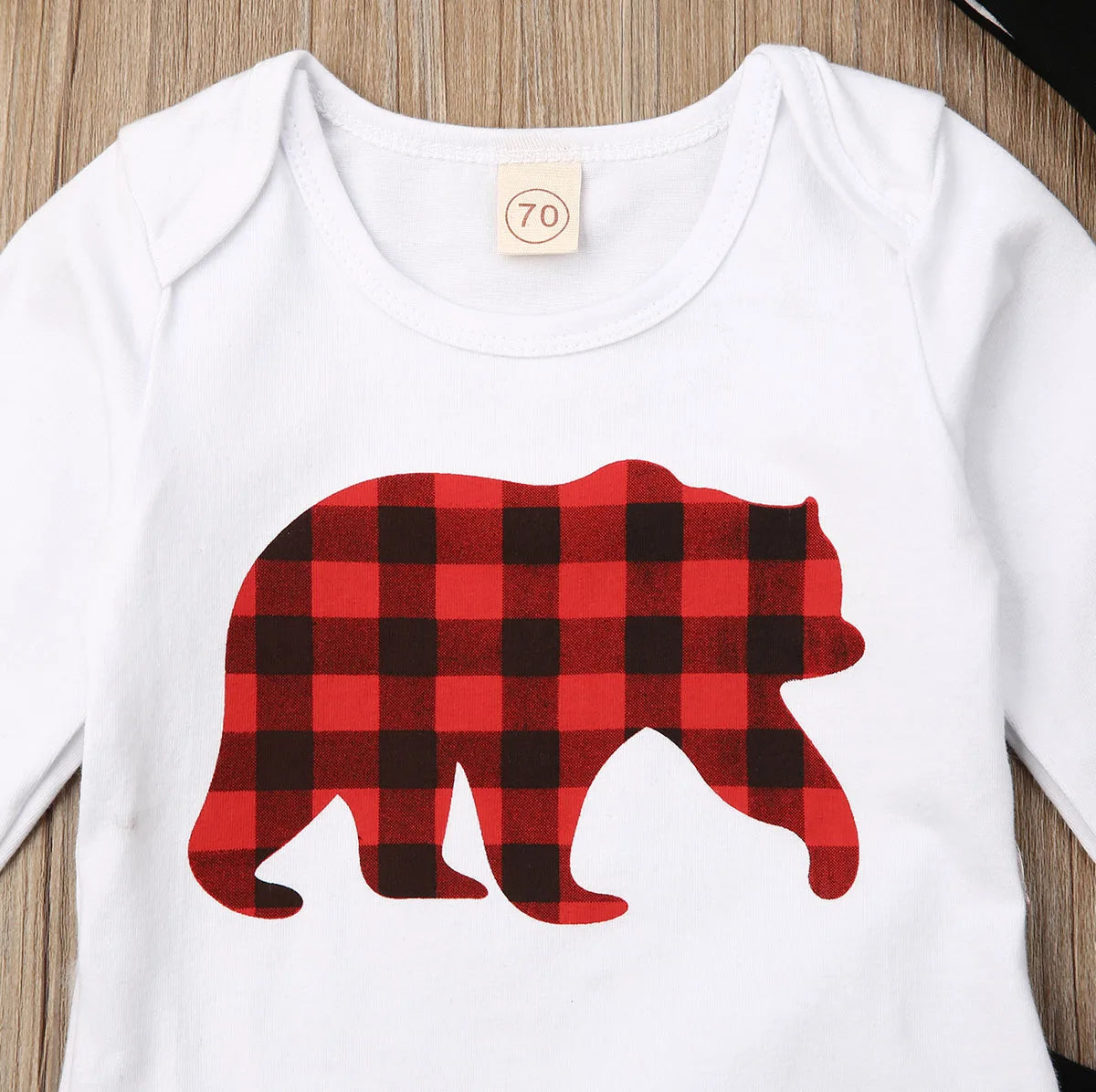 Citgeett Fall Autumn 3PCS Newborn Baby Boy Girl Christmas Clothes Set Bear Print Romper Pants Outfits Spring Set