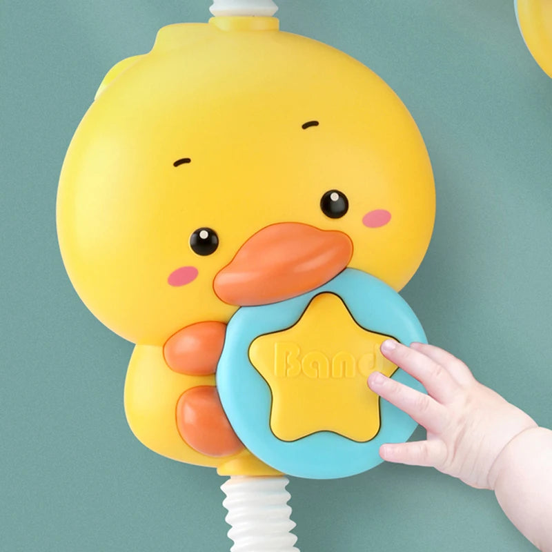 QWZ New Bath Toys Baby Water Game Duck Model Faucet Shower Electric Water Spray Swimming Bathroom Baby Toys For Kids Gifts