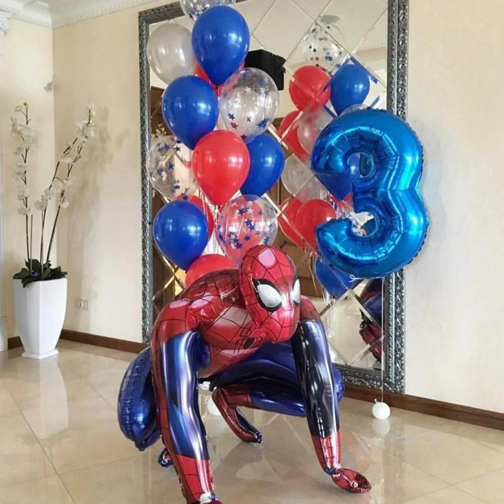 Big 3D Spiderman Iron Man Hero Aluminum Foil Balloons Birthday Party Decorations Kids Cartoon Baby Shower Supplies Gift Globos