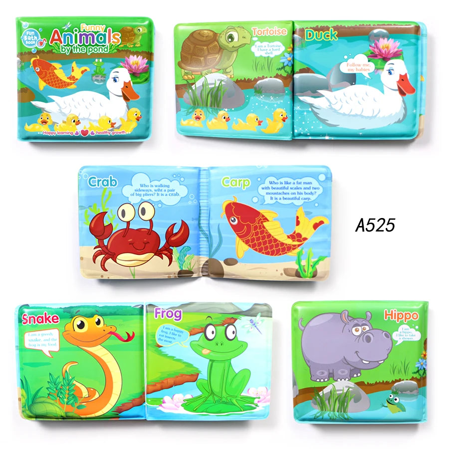 New Water Bath Book Bathing Toy Swimming Cognitive Floating Toys for Baby,10 Themes Bath Book Learning Animal Count Sports Toy