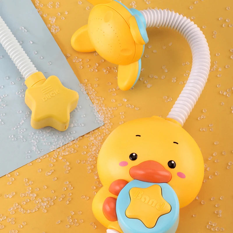 QWZ New Bath Toys Baby Water Game Duck Model Faucet Shower Electric Water Spray Swimming Bathroom Baby Toys For Kids Gifts