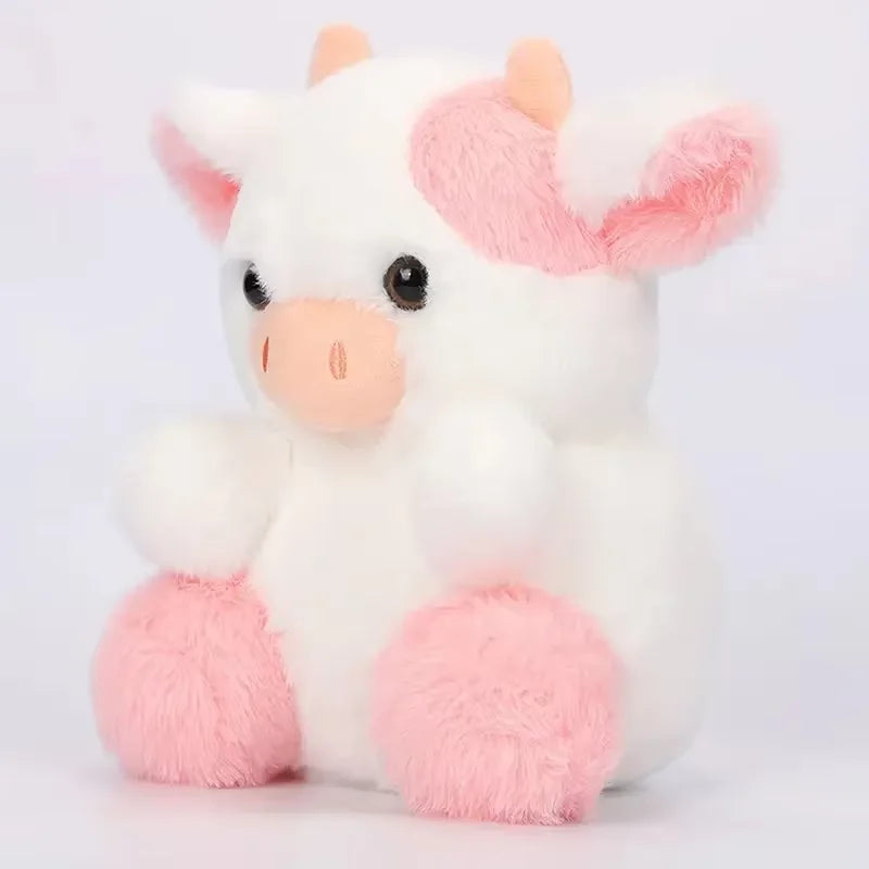 20cm/7.87in Kawaii Strawberry Cow Soft Stuffed Plushie Doll Animal Cow Toy Children's Christmas Birthday Gift Bedroom Sofa Decor