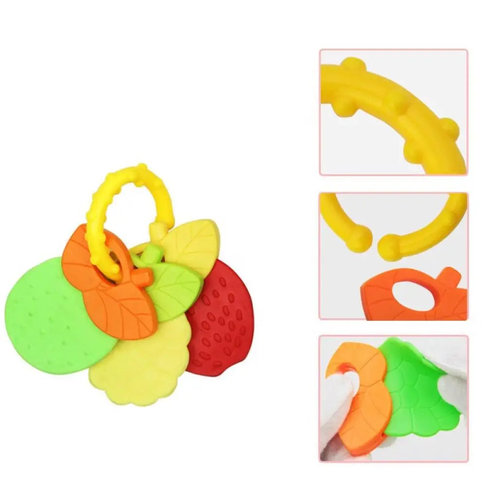 Fruit Macaroon Teether Teething toys for teething babies Easy to grip Food-grade silicone Anti-Swallowing design