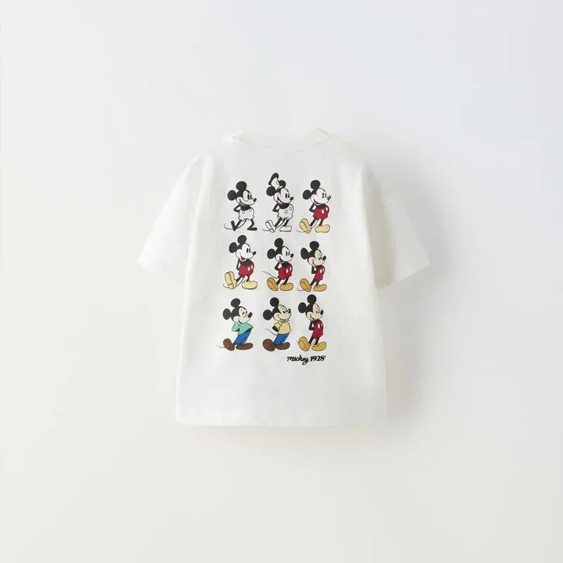 Disney Clothes New Children Fashion Casual Tshirt White Round Neck Tops Summer Costume Cute Print Tshirt For Boys And Girls