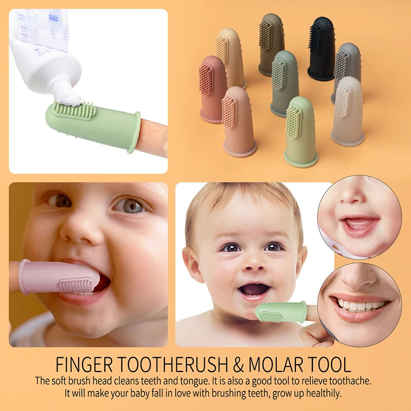 Baby Soft Finger Toothbrush BPA Free Silicone Infant Tooth Teeth Clean Brush Food Grade Silicone Baby Oral Health Care