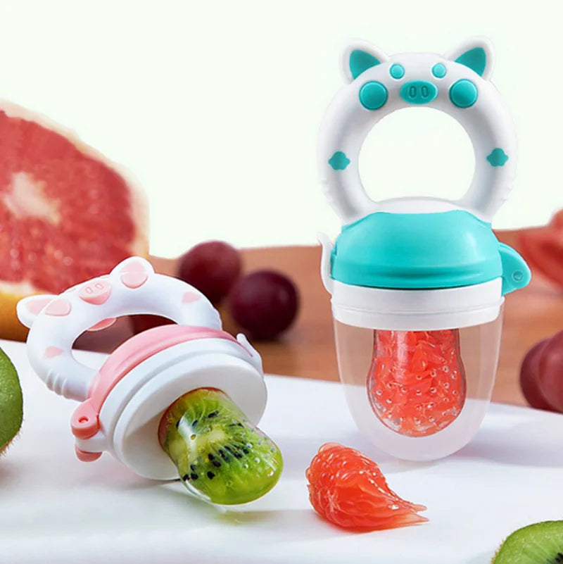 Baby Food Feeding Spoon Juice Extractor Pacifier cup Molars Baby feeding bottle Silicone Gum Fruit Vegetable Bite Eat Auxiliary