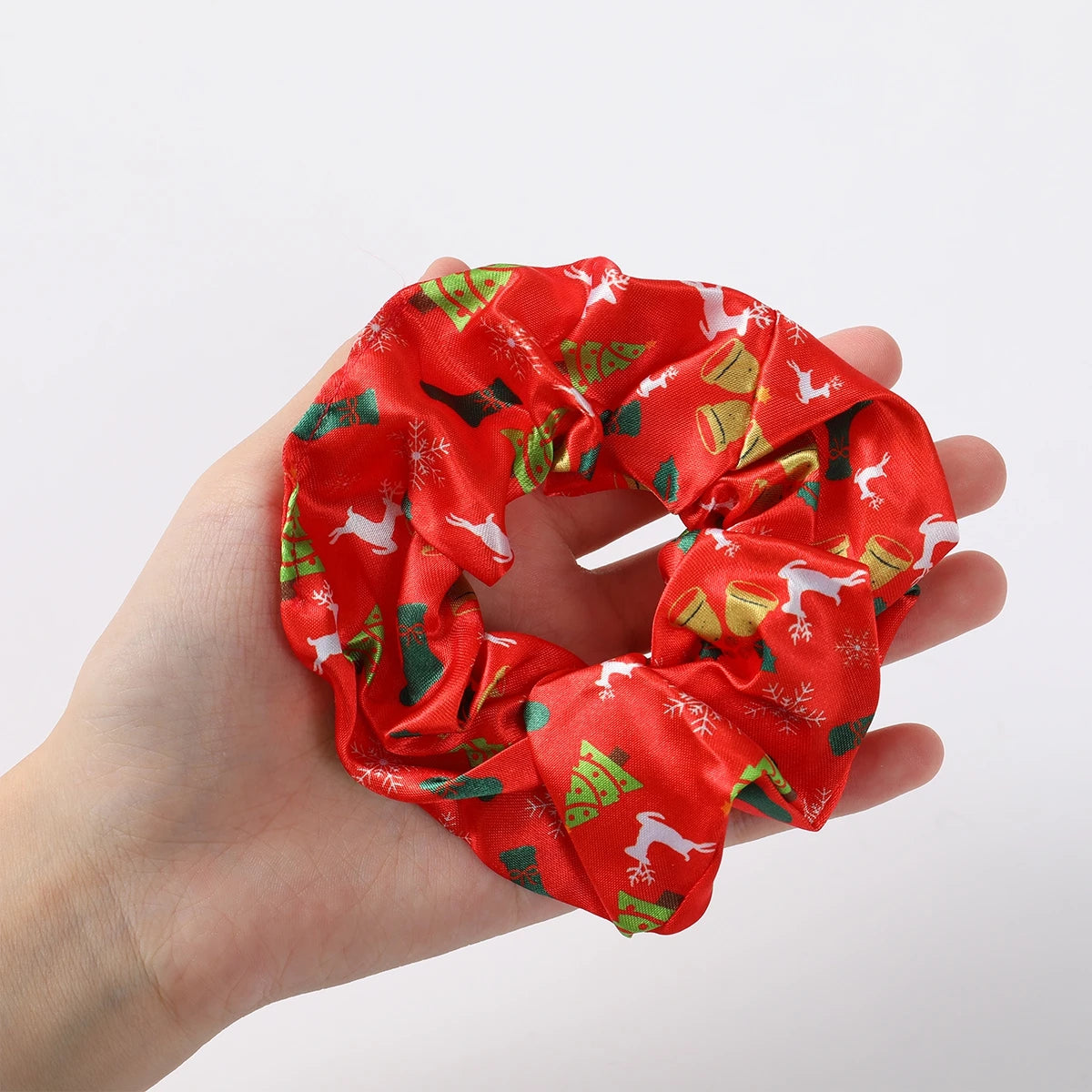 12pcs/lot Christmas Vibrant Hair Surunchies Set Woman Girls Fashion Sweet Hair Ties Rubber Band Female Party Hair Accessories