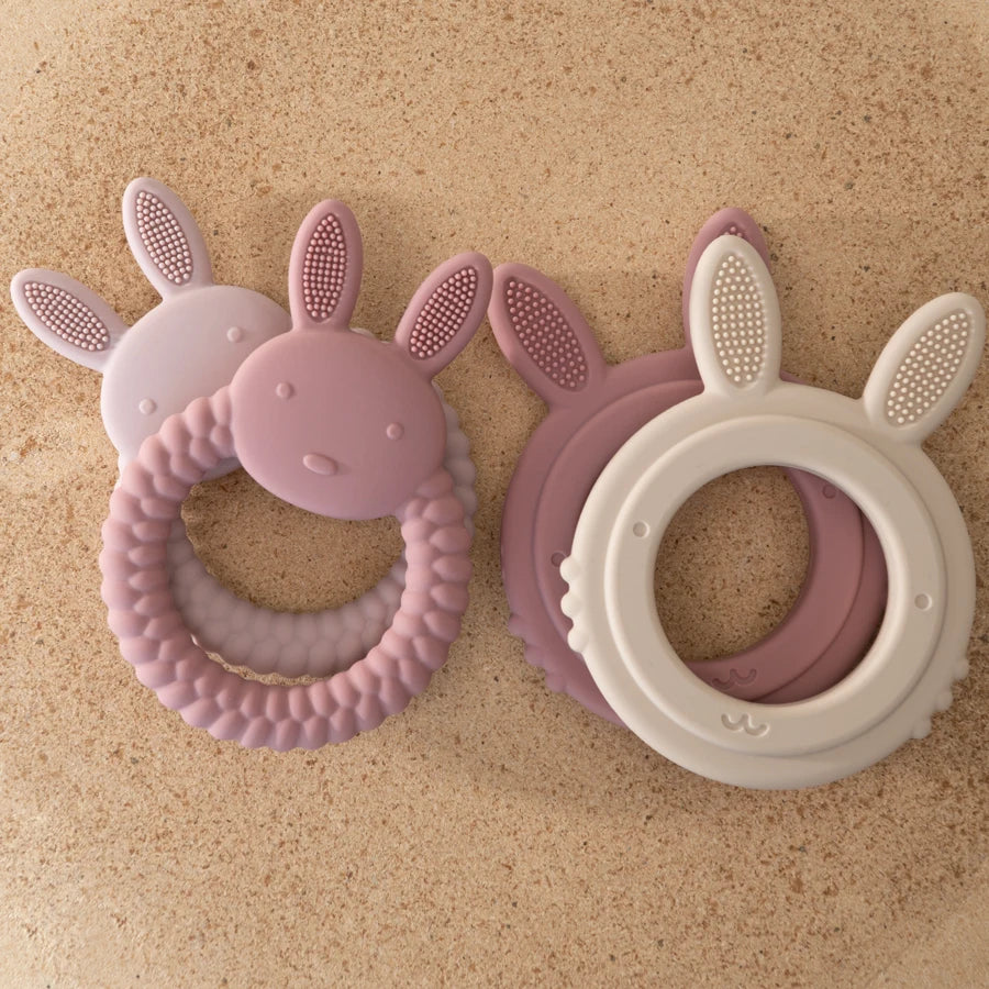 1Pcs Baby Teether Silicone Toy BPA Free Cartoon Rabbit Nursing Teething Gifts Baby Health Molar Chewing Newborn Accessories Toy