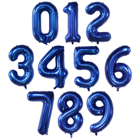 40Inch Dark Blue Number Foil Balloon 0-9 Digital Globos Children Birthday Party Decoration Baby Shower Toy Kids Graduation Gifts