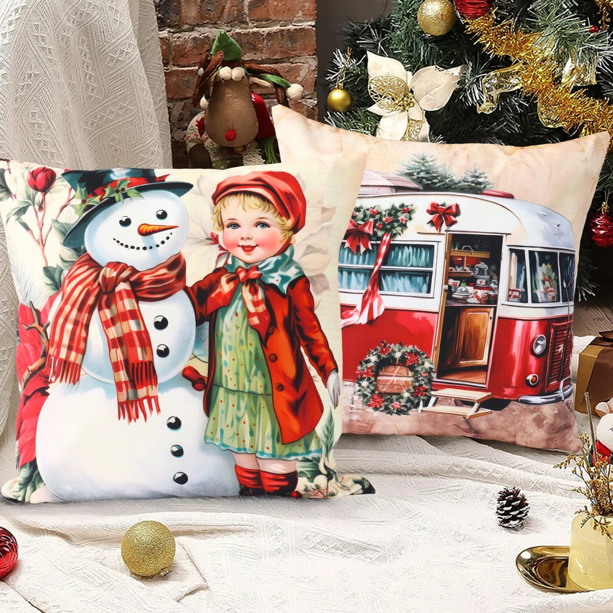 45cm Christmas Cushion Cover Navidad Merry Christmas Decorations For Home 2024 Xmas Noel Cristmas Ornaments New Year Gifts 2025