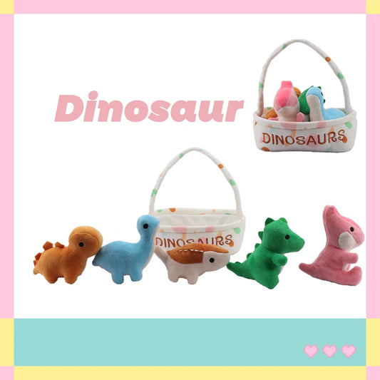 20cm Kawaii Cartoon A Basket of Dinosaurs Plushie Plush Toy Stuffed Animal toys Kids Dinosaurs Cute Christmas Gift Birthday Gift