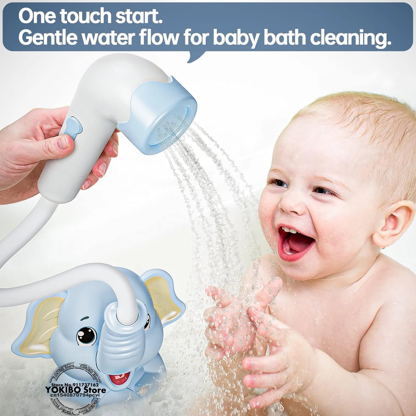 Baby Bath Toys Bath Shower with Shower Thermometer Electric Elephant Water Spray Water Toys for Kids Tathtub Toys for Toddlers