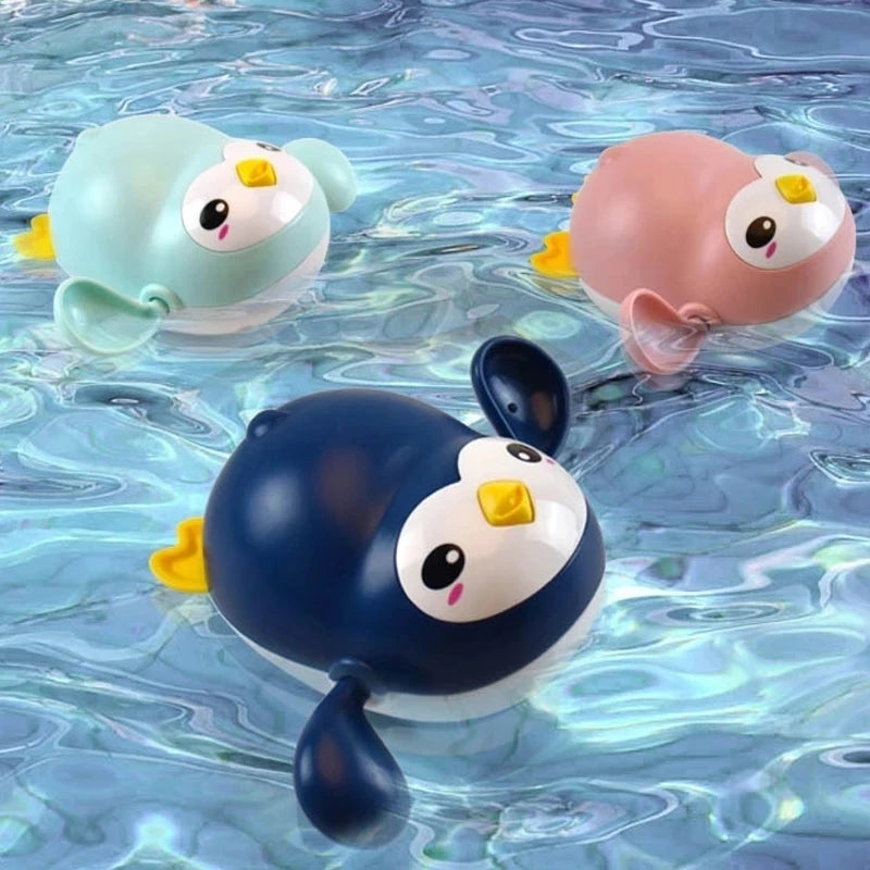 New Baby Water Toy Swimming Pool Cartoon Animal Bathing Ducks Crab Wound-up Chain Clockwork Bath Toys for Infant Toddler Gift