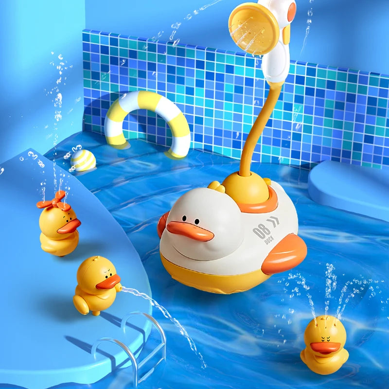 Cute Water Shower Bath Toy Duck Electric Spray Bathroom Kids Baby Cartoon Animal Bathtub New Game Faucet Swimming for Girl Gift