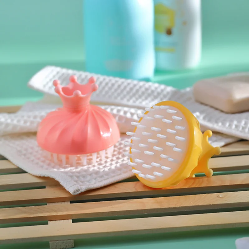 Baby Silicone Shampoo Brush Newborn Kids Washing Hair Tool Bath Mud Rubbing Brush Baby Head Massage Brush Baby Items