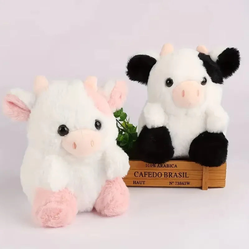 20cm/7.87in Kawaii Strawberry Cow Soft Stuffed Plushie Doll Animal Cow Toy Children's Christmas Birthday Gift Bedroom Sofa Decor