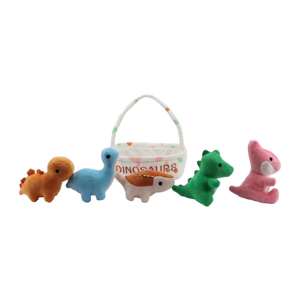 20cm Kawaii Cartoon A Basket of Dinosaurs Plushie Plush Toy Stuffed Animal toys Kids Dinosaurs Cute Christmas Gift Birthday Gift