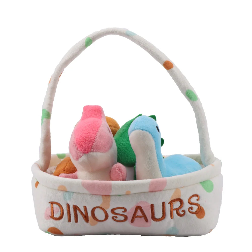 20cm Kawaii Cartoon A Basket of Dinosaurs Plushie Plush Toy Stuffed Animal toys Kids Dinosaurs Cute Christmas Gift Birthday Gift