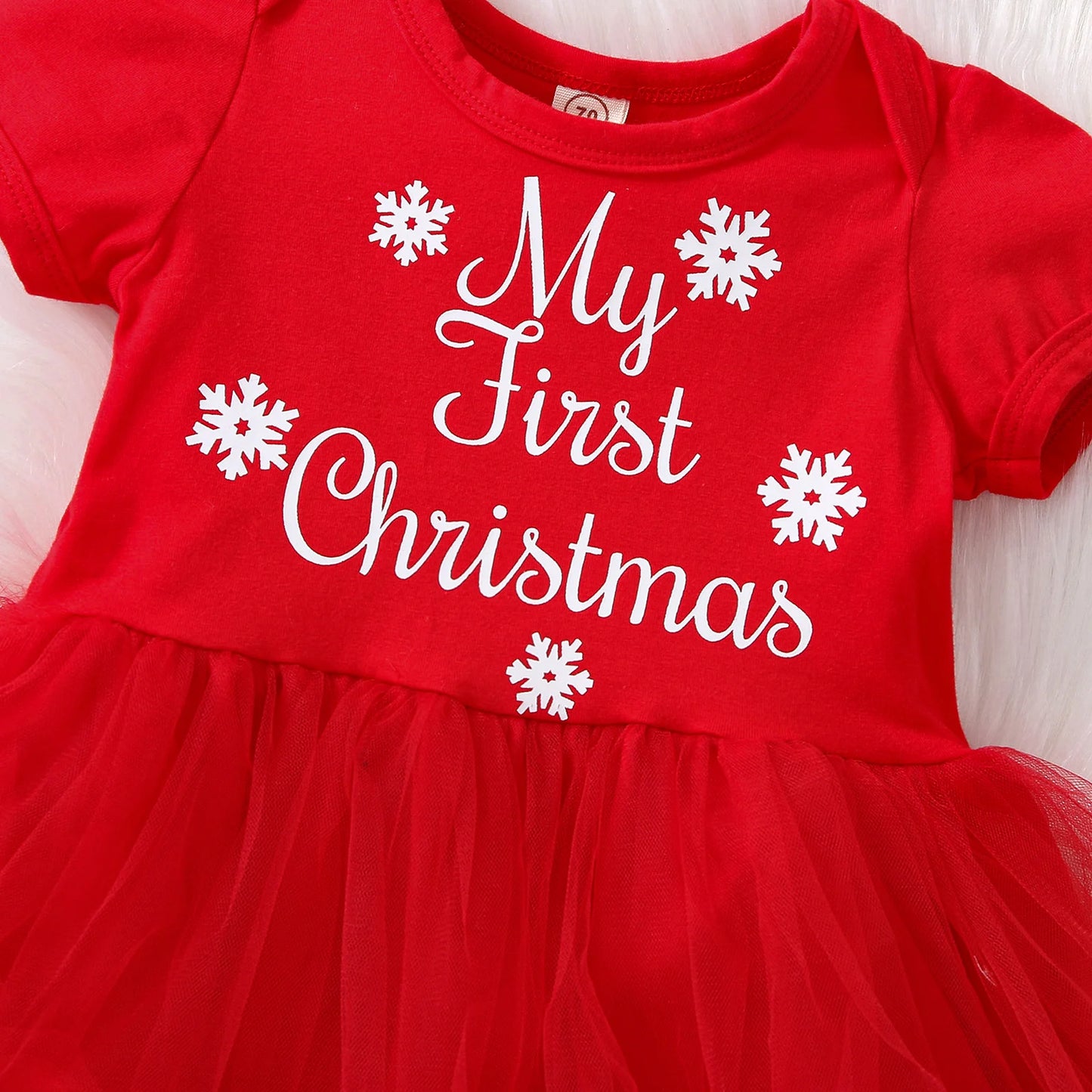 Ma&Baby 0-24M 1st Christmas Baby Girl Romper Newborn Infant Toddler Girl Letter Lace Ruffle Jumpsuit Xmas Costumes D01