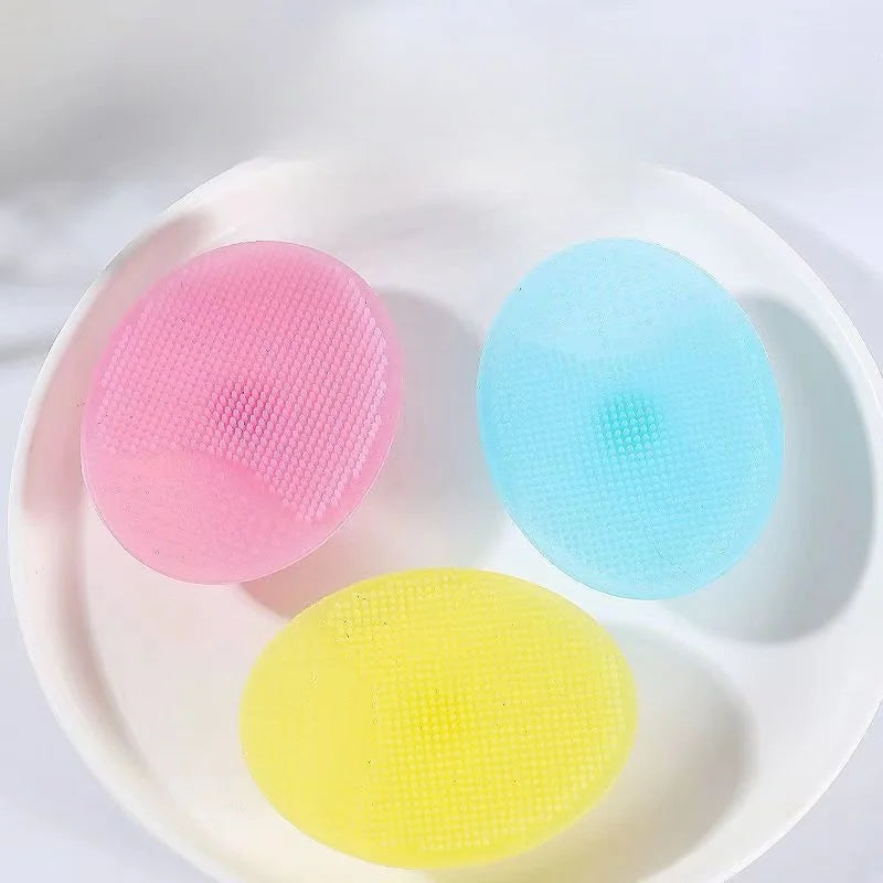 (3 colors）Baby Infant Bathing Soft Silicone Kids Children Shower Brush Head Hair Washing Massage Bath Brushes