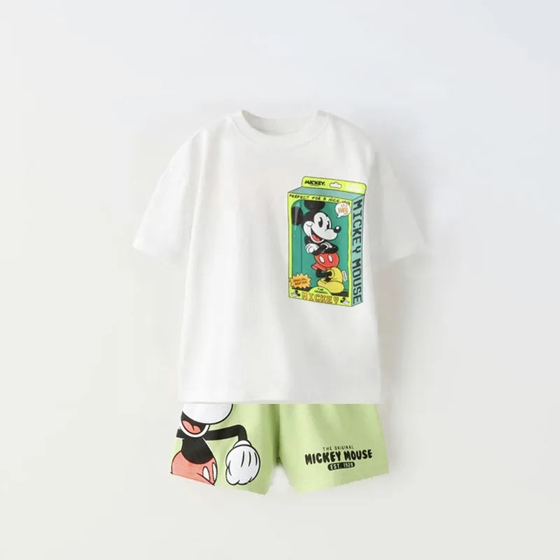 Cute Print Tshirt Shorts 2pcs Kids Fashion Casual Loose Costume Baby Short Sleeve Shorts Outfits Toddler New Trendy Tracksuits