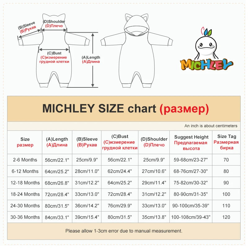 MICHLEY Halloween Gifts Pink Pig Baby Rompers Autumn Winter Clothes Costume Flannel Hooded Bodysuit Pajamas Jumpsuit For Girls