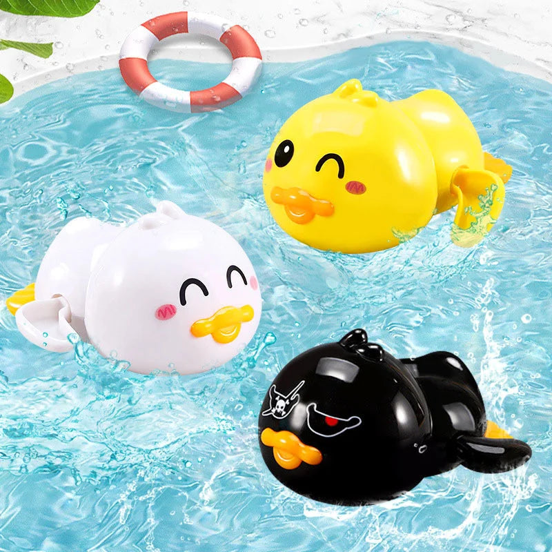 Baby Bath Toys Swimming Bathing Ducks Water Game Cartoon Animal Whale Turtle Classic Clockwork Toys For Toddler 12 24months