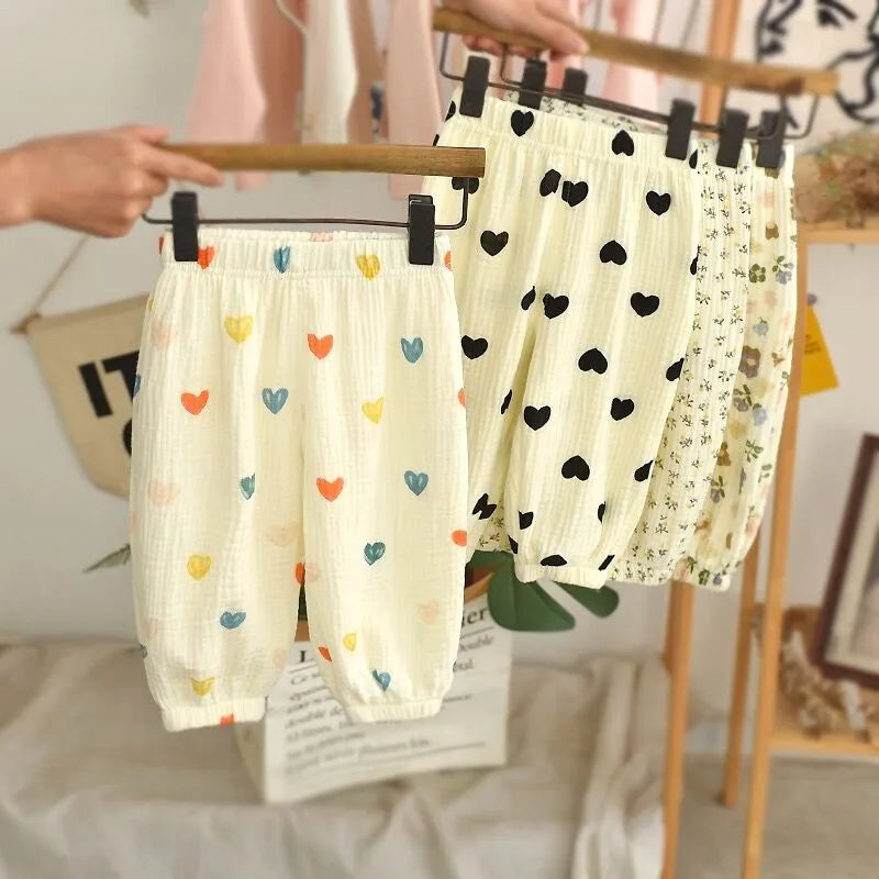 New Designer Printing Trousers Baby Unisex Cute Harem Pants Outdoor Toddler Girls Summer Fashion Thin Loose Full Length Pants