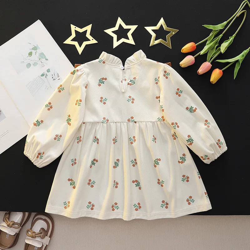 Children's Girls Dresses Spring Autumn Baby Clothes Long Sleeve Print Dresses For Girls Fashion Kids Clothing Outfit