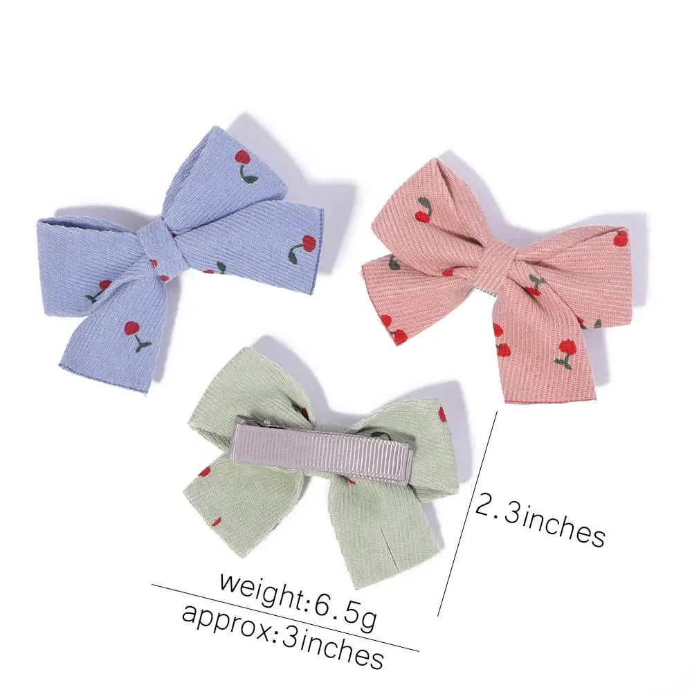 4/5Pcs/Set Girls Cute Print Hairpins for Kids Children Sweet Hair Clip Barrettes Cotton Bow Baby Hair Accessories Gift Wholesale