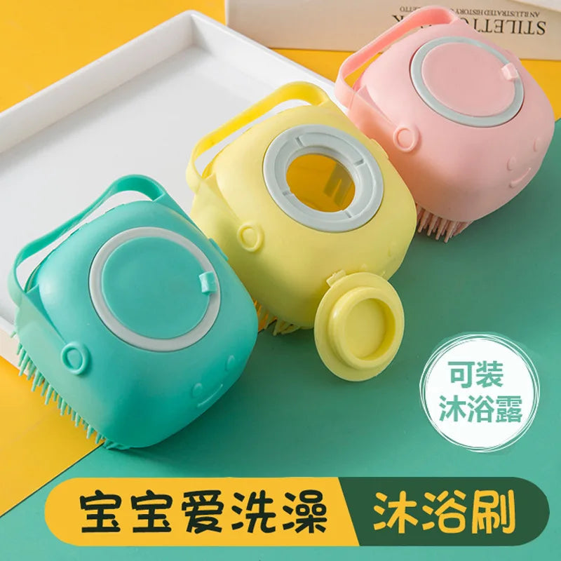 Baby Silicone Shampoo Brush Newborn Kids Washing Hair Tool Bath Mud Rubbing Brush Baby Head Massage Brush Baby Items