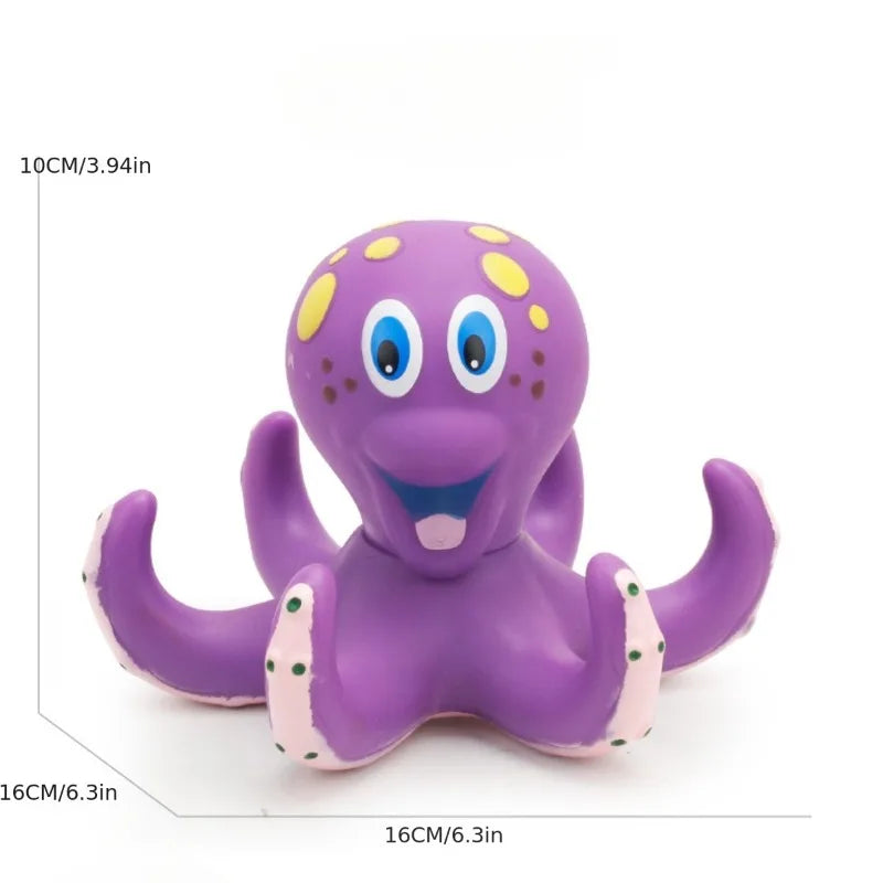 Floating Purple Octopus Bath Toys for Toddlers with 3 Hoopla Rings Interactive Bath Toy for Bathroom, Pool, Bathtub